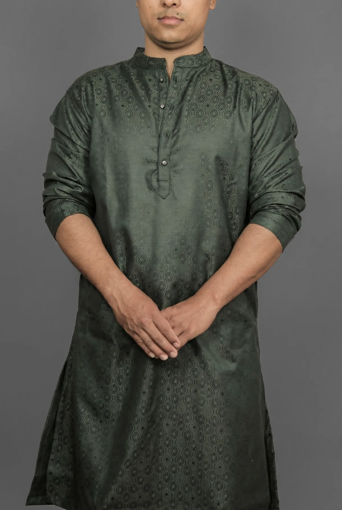 Forest Olive Green Kurta view 4