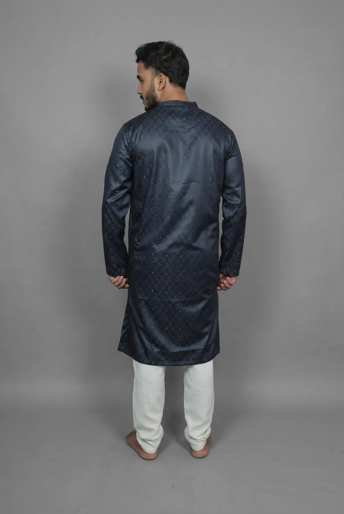 Indigo Tide Blue Kurta Detail