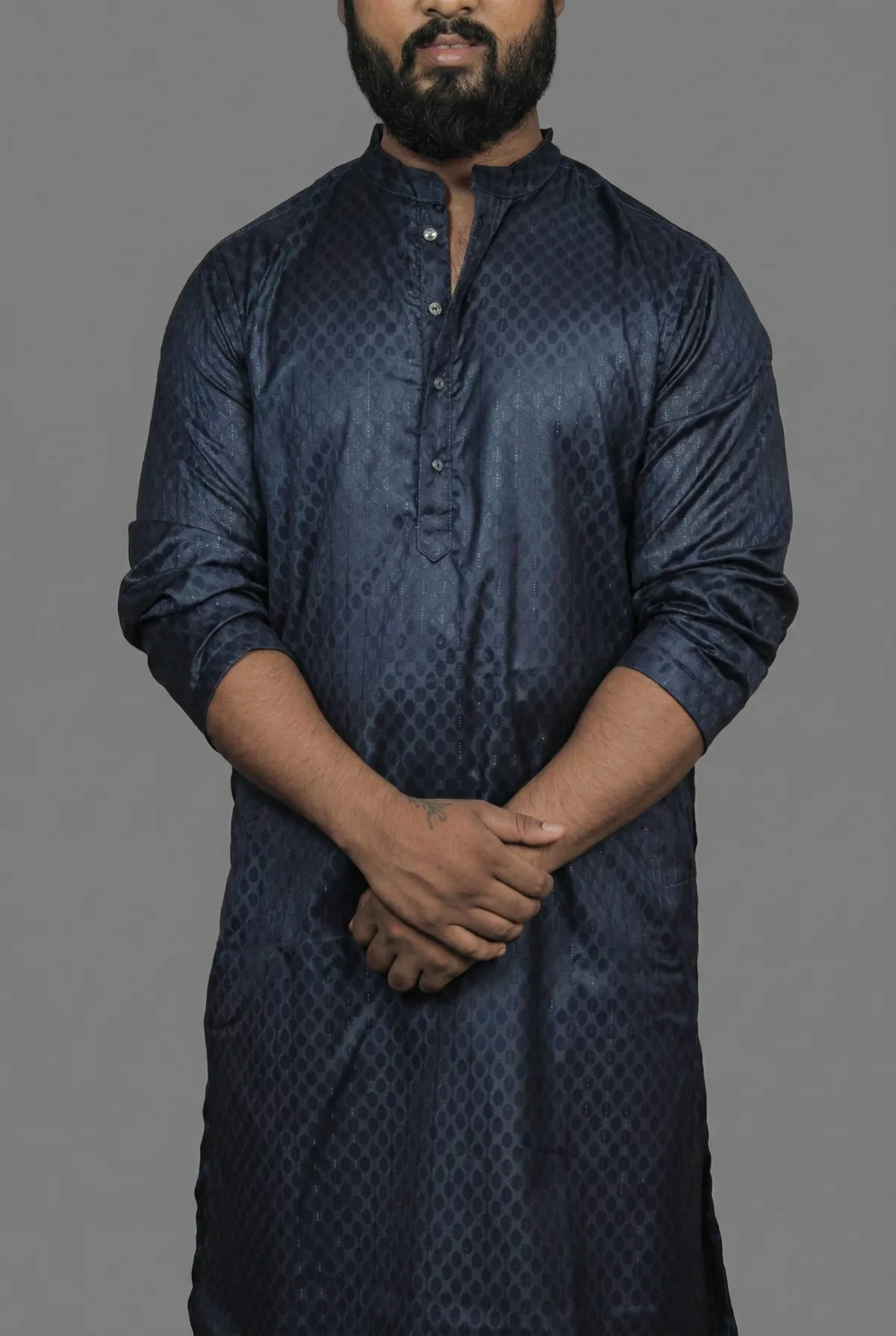 Midnight Harbour Navy Kurta view 4