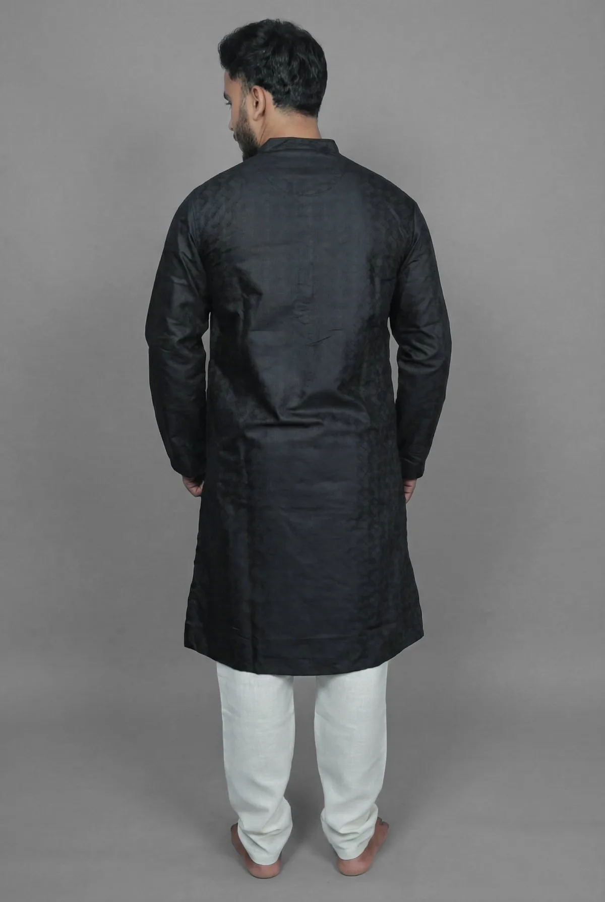 Midnight Fusion Black Kurta view 3