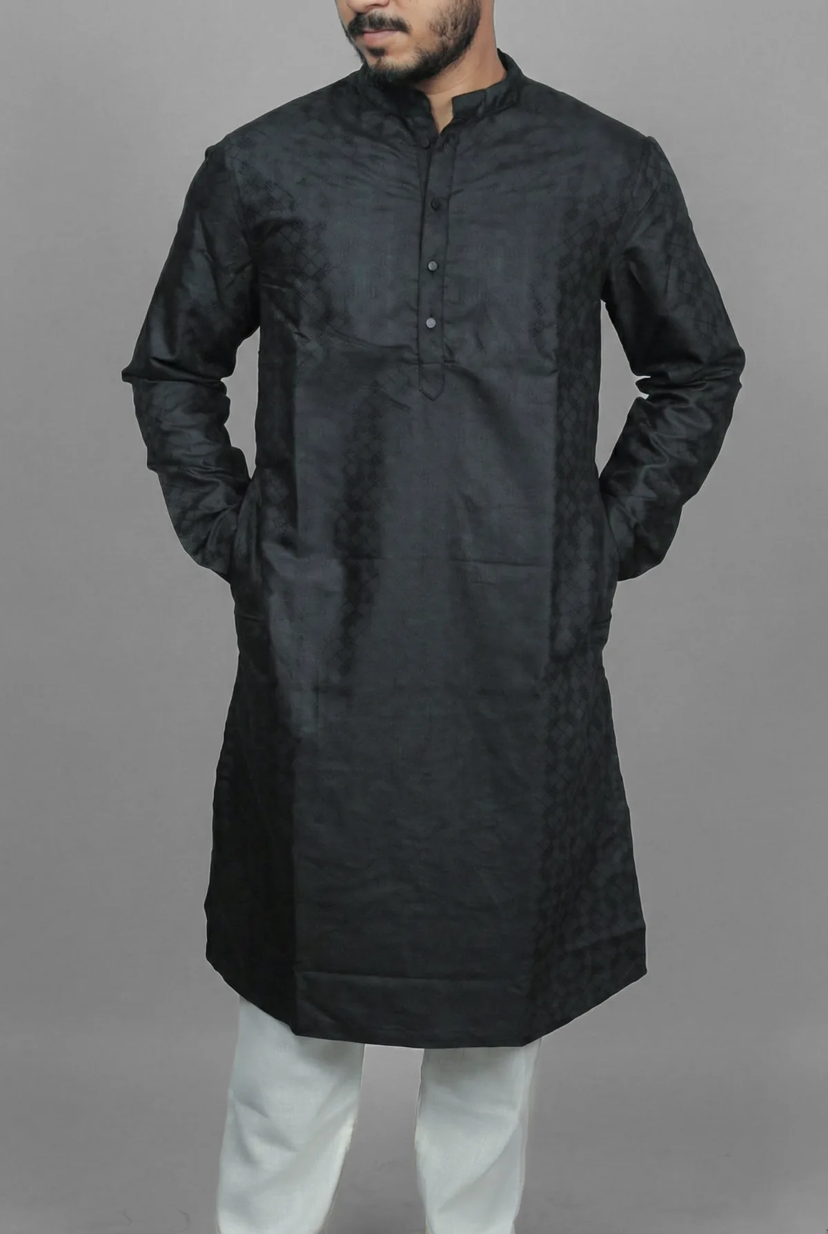 Midnight Fusion Black Kurta view 4