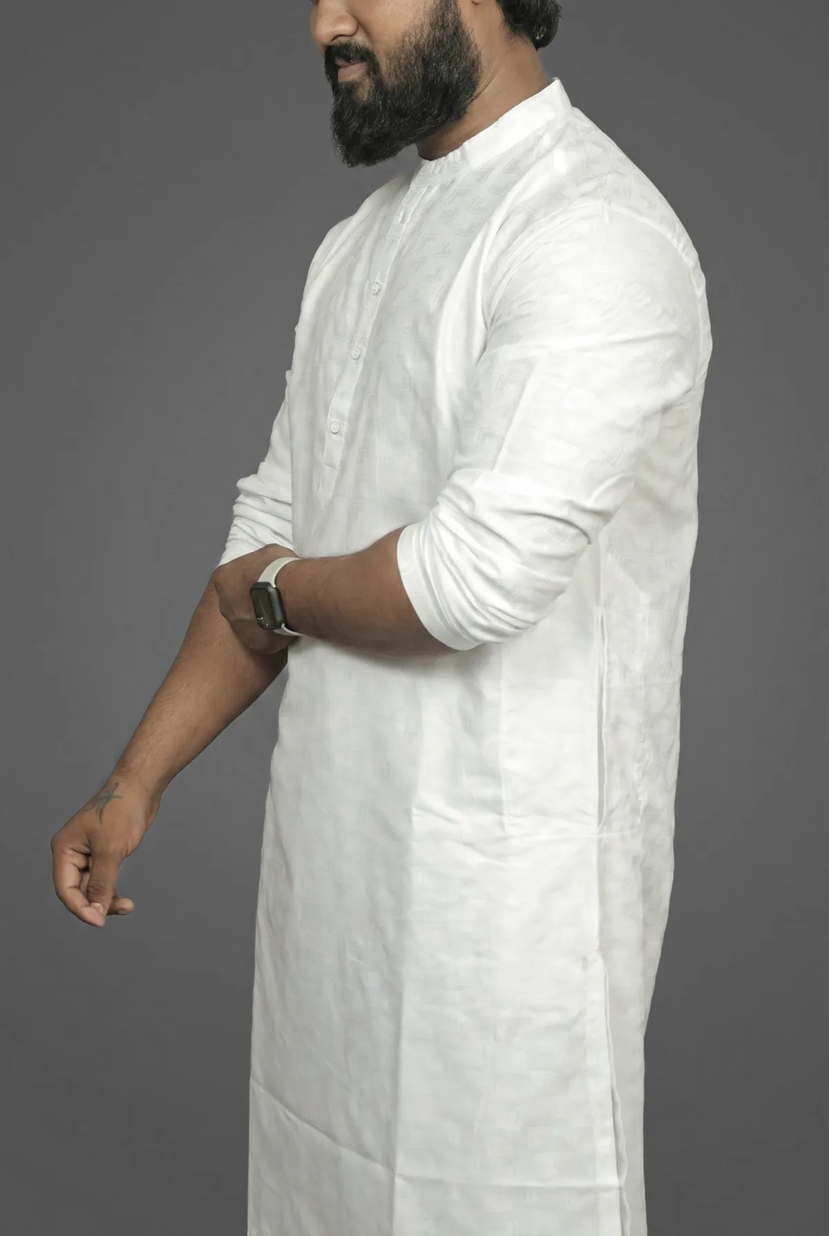 Snowfield Soft White Kurta view 3