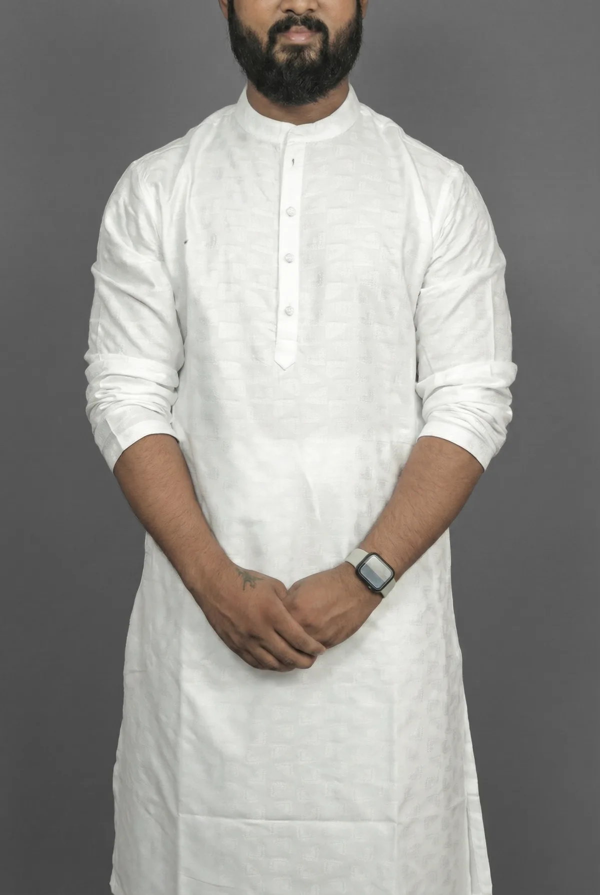 Snowfield Soft White Kurta view 4