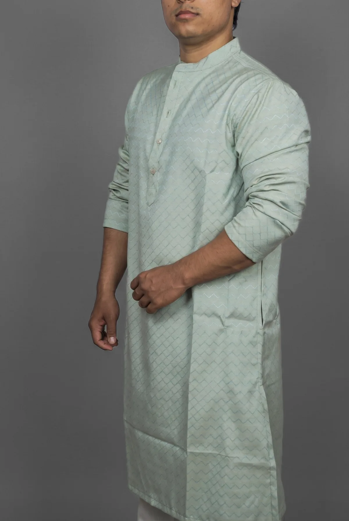 Vintage Aqua Blue Kurta Detail