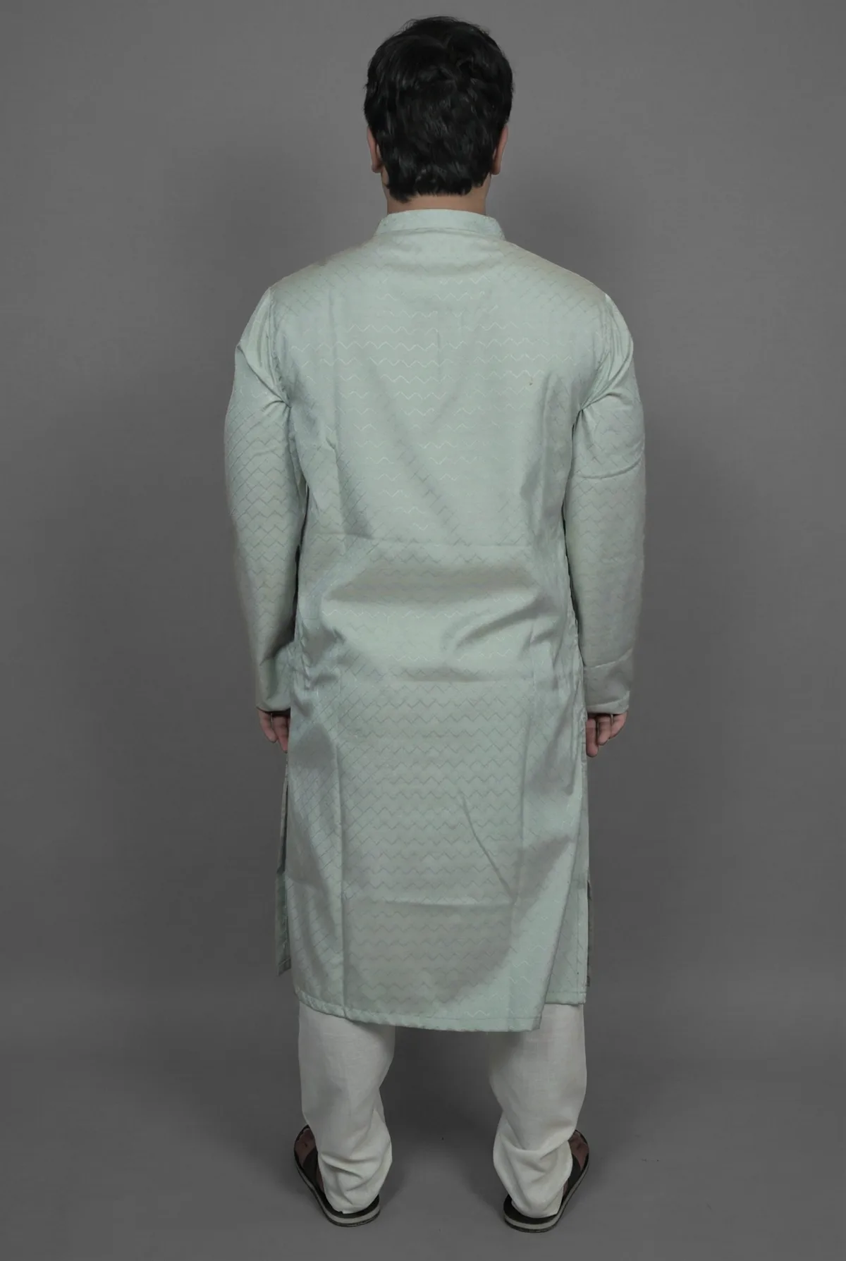 Vintage Aqua Blue Kurta view 3
