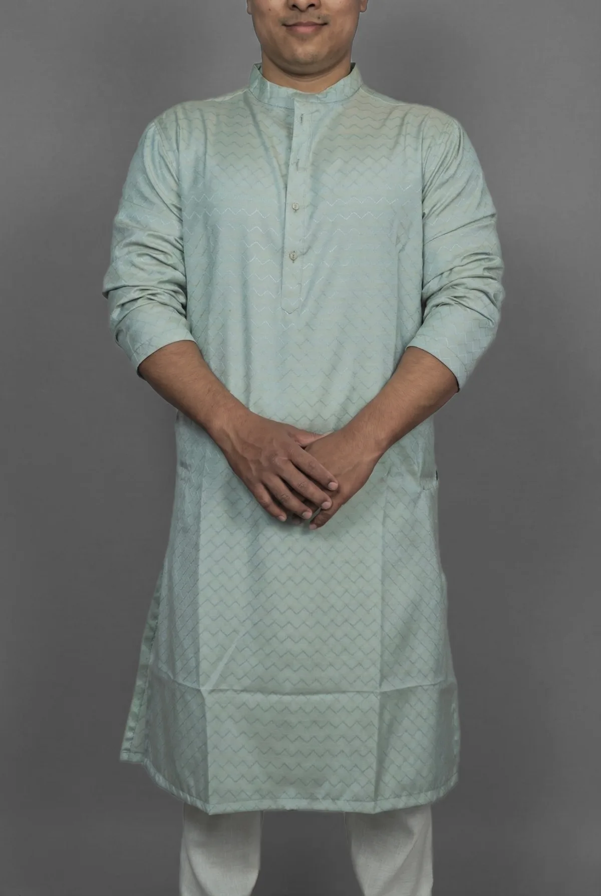 Vintage Aqua Blue Kurta view 4