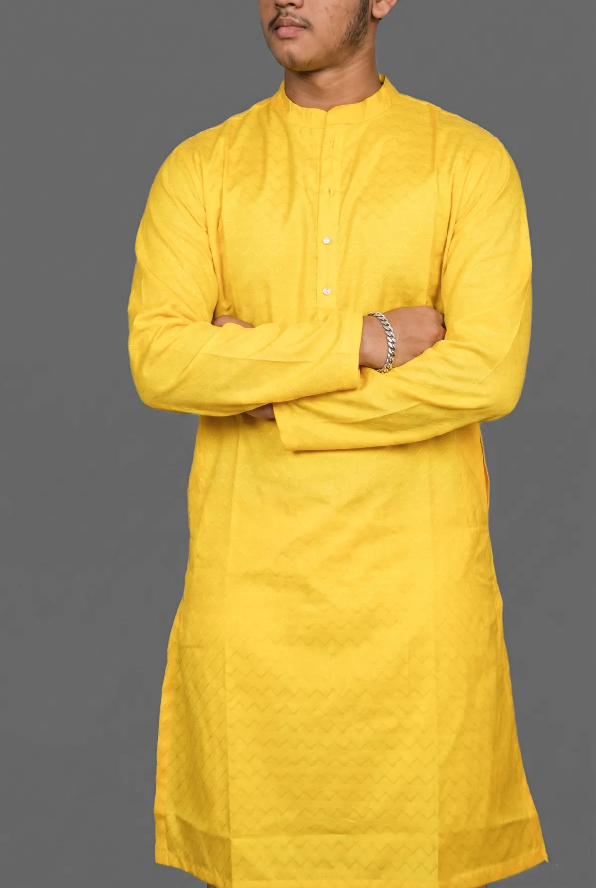Golden Mustard Yellow Kurta view 4