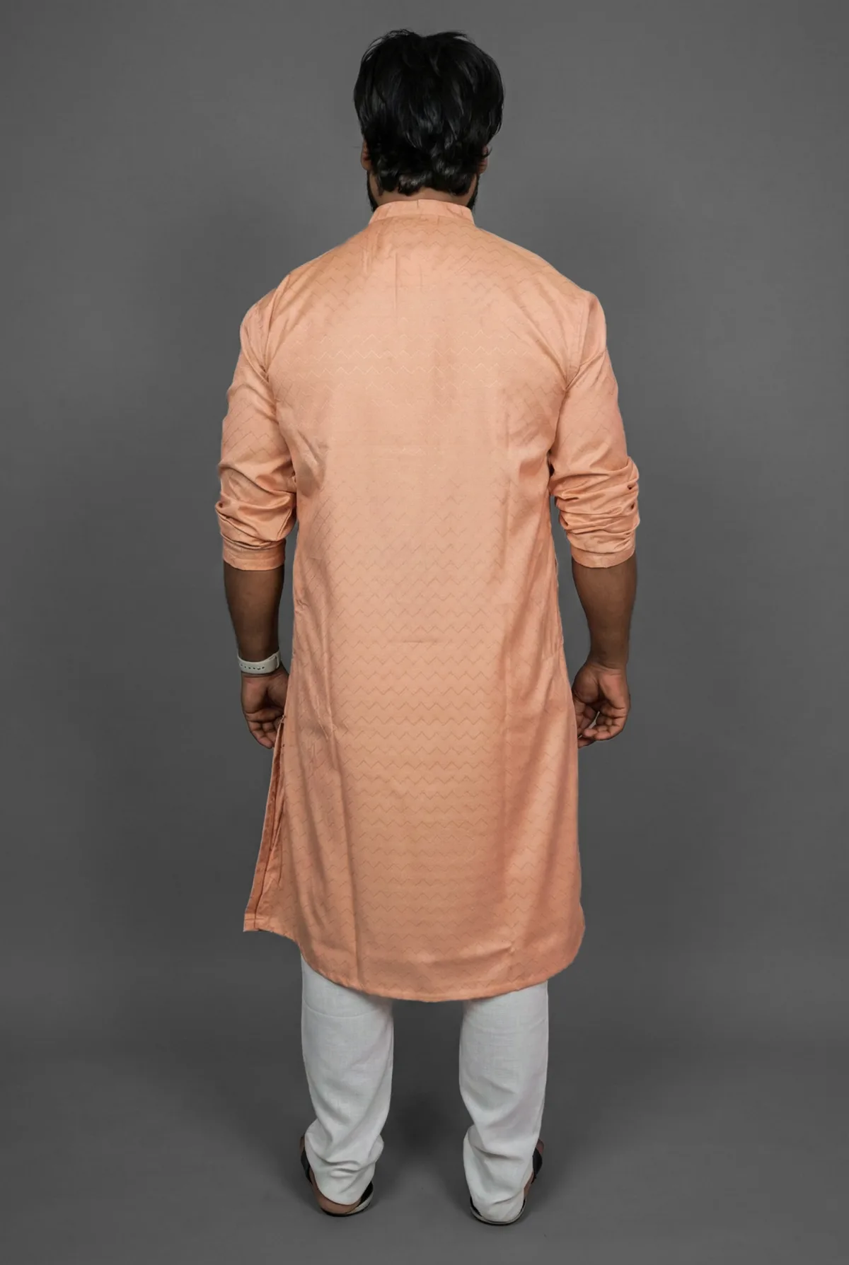 Soft Coral Pink Kurta Detail