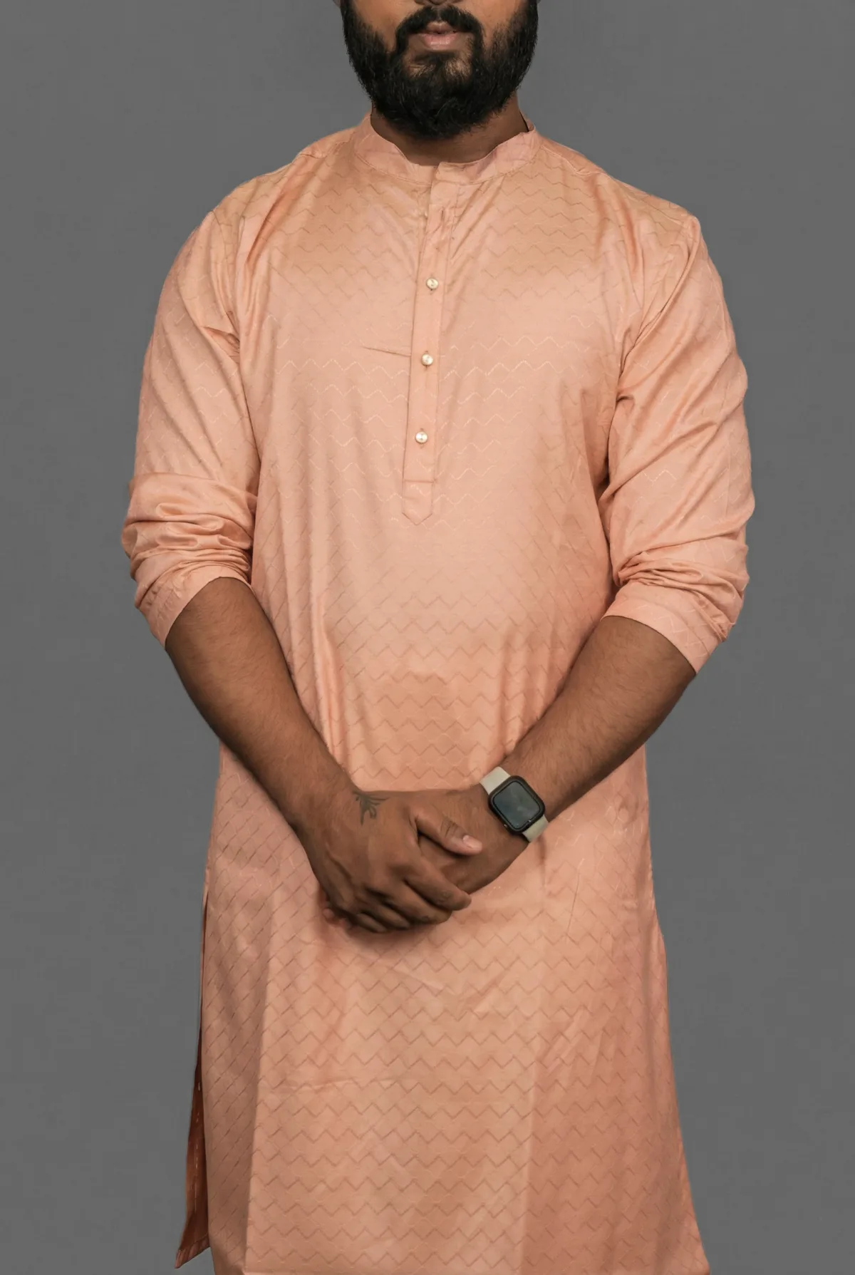 Soft Coral Pink Kurta view 4