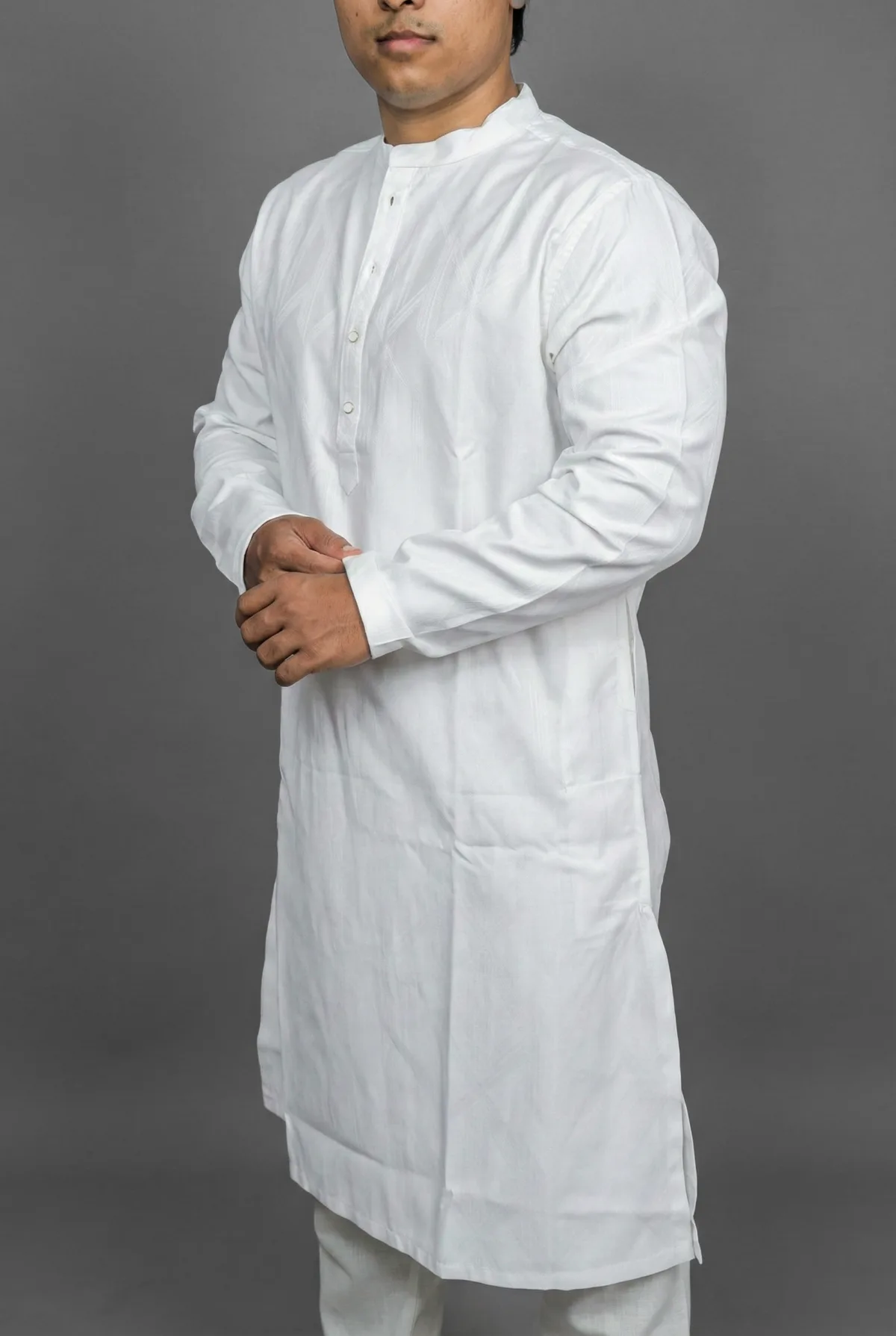 Classic Pearl White Kurta view 3