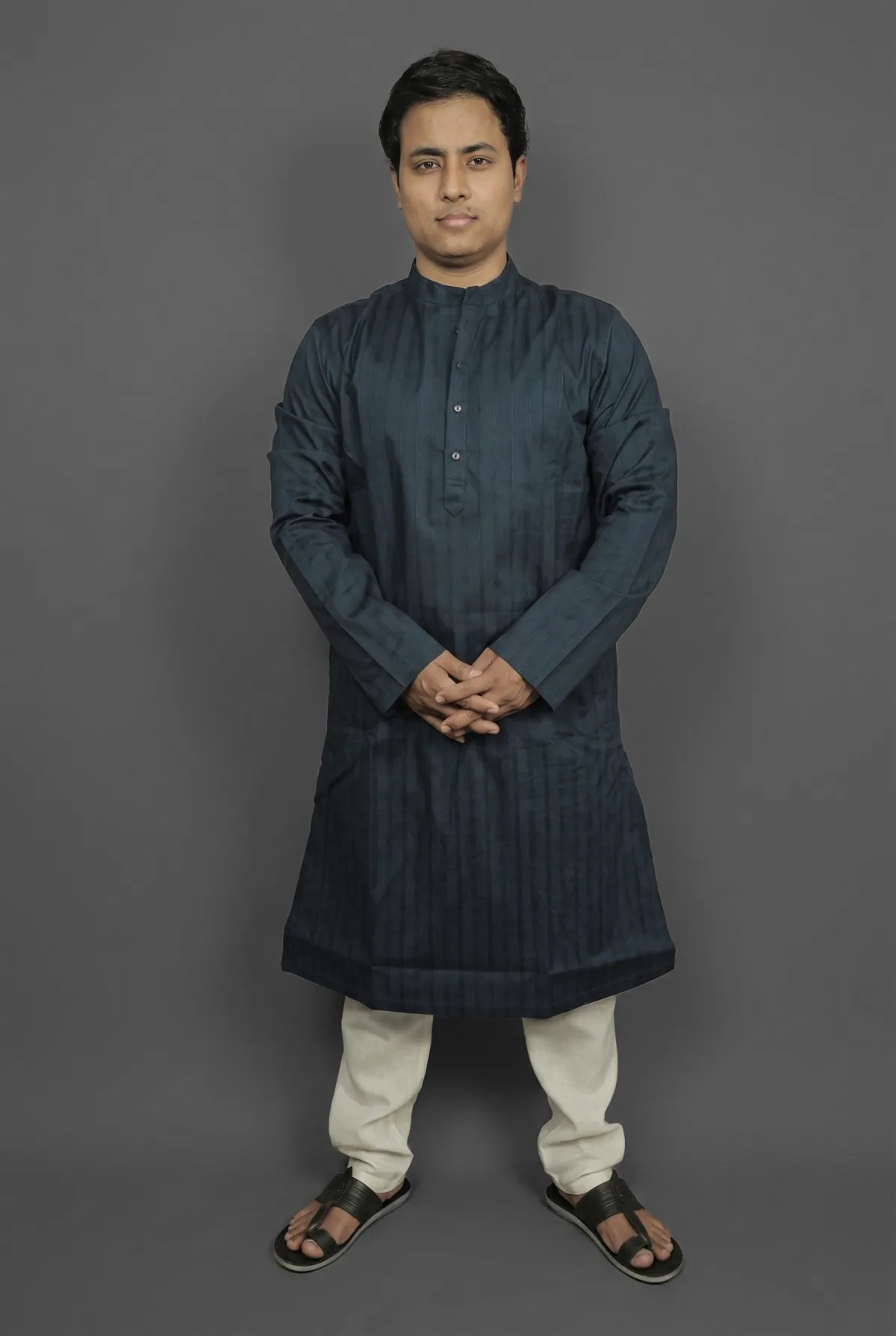 Deep Teal Shadow Kurta