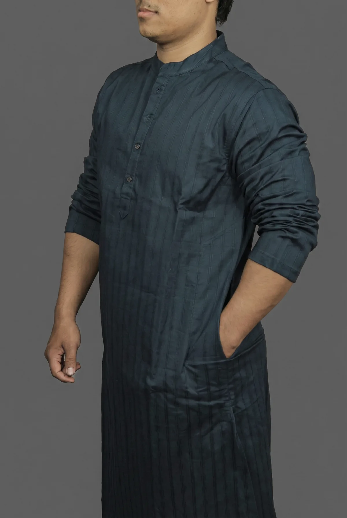 Deep Teal Shadow Kurta view 3