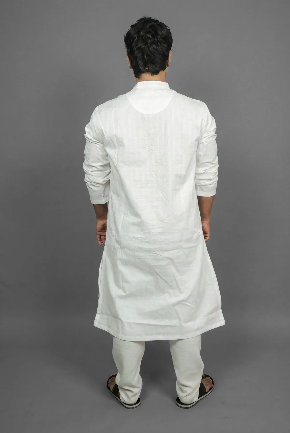 Sacred Temple White Kurta Detail