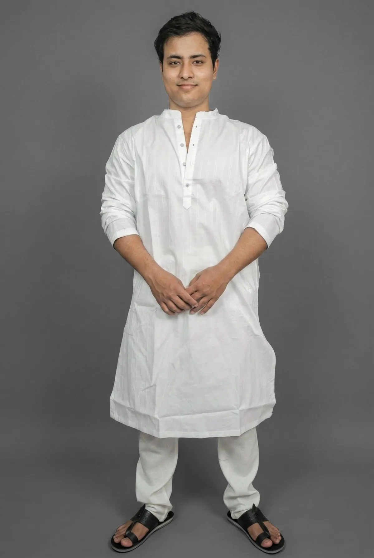 Sacred Temple White Kurta view 3