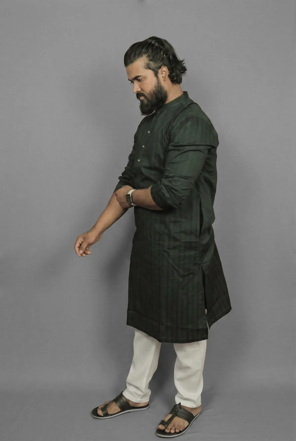 Obsidian Night Black Kurta