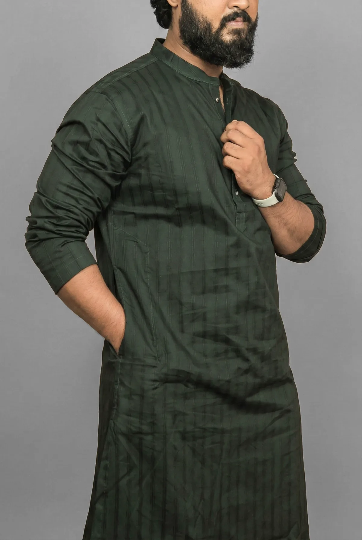 Obsidian Night Black Kurta view 3