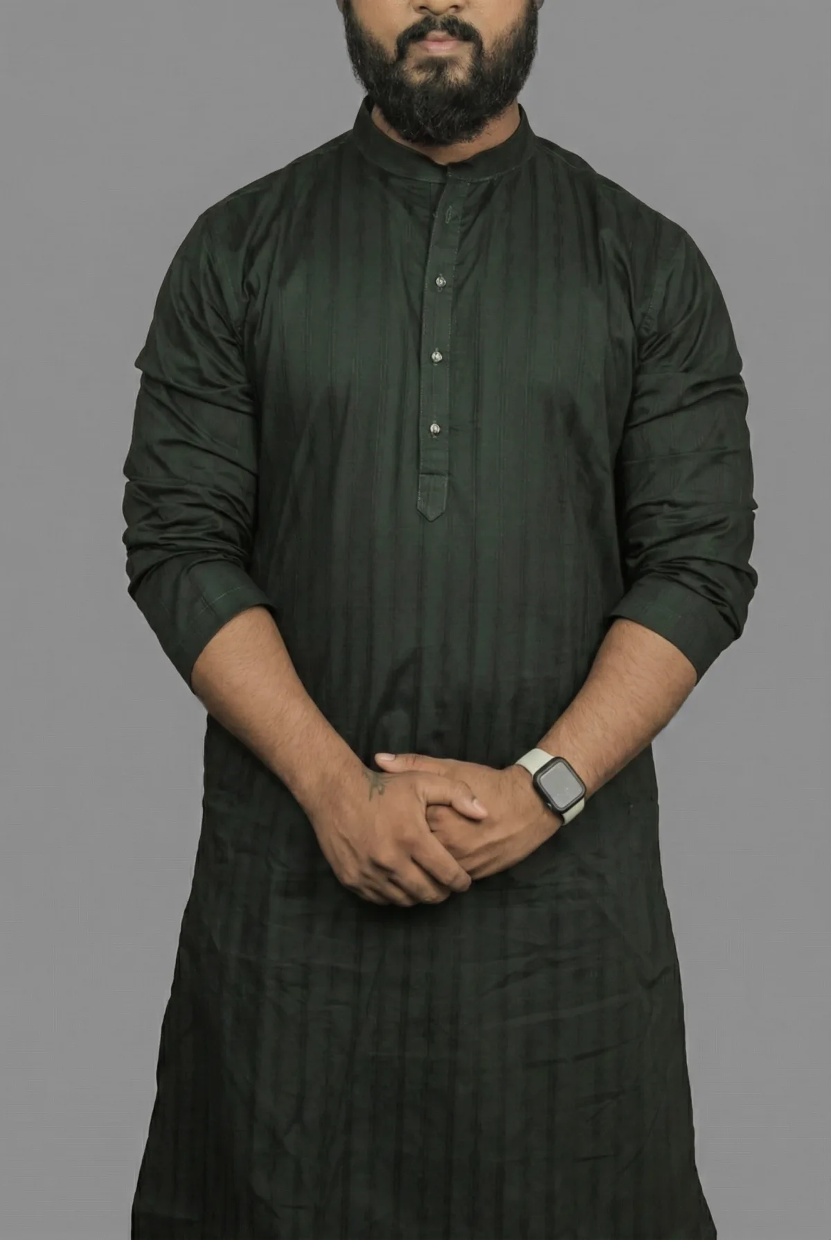 Obsidian Night Black Kurta view 4