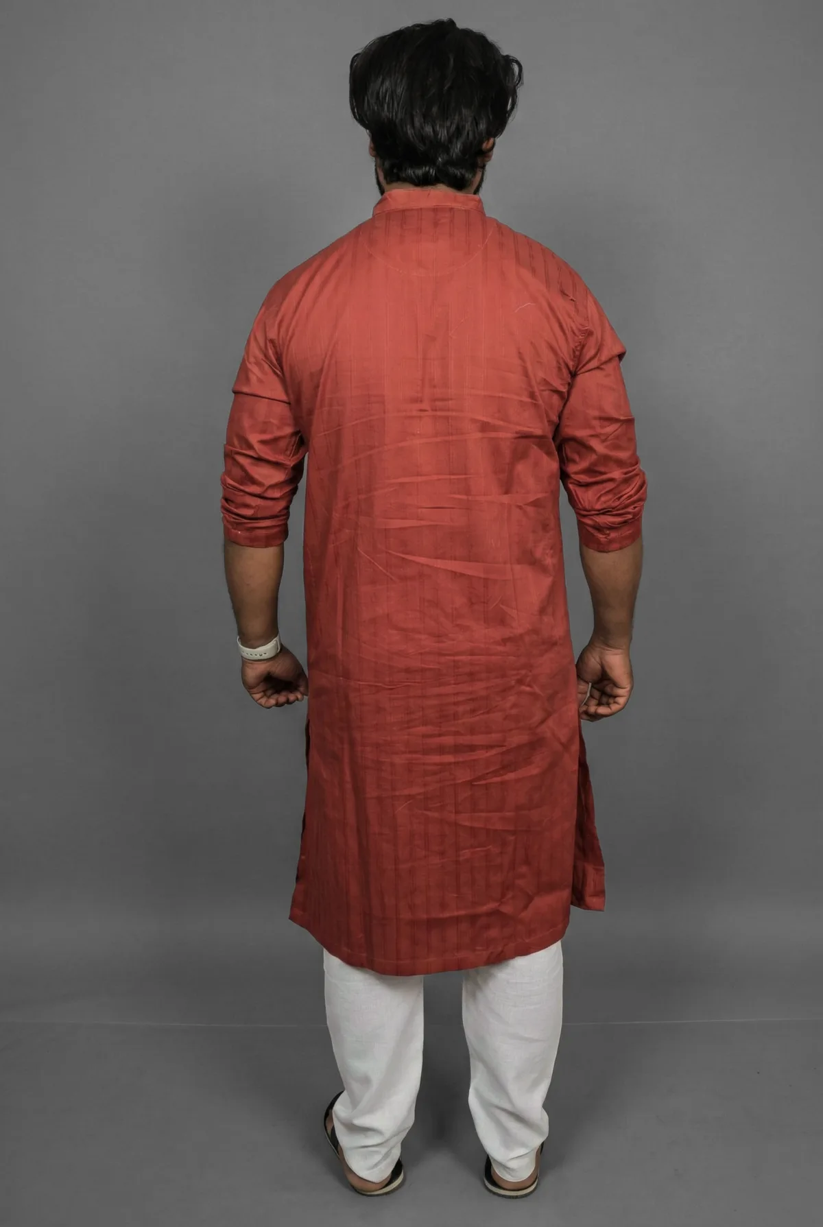 Vermillion Sunset Red Kurta Detail