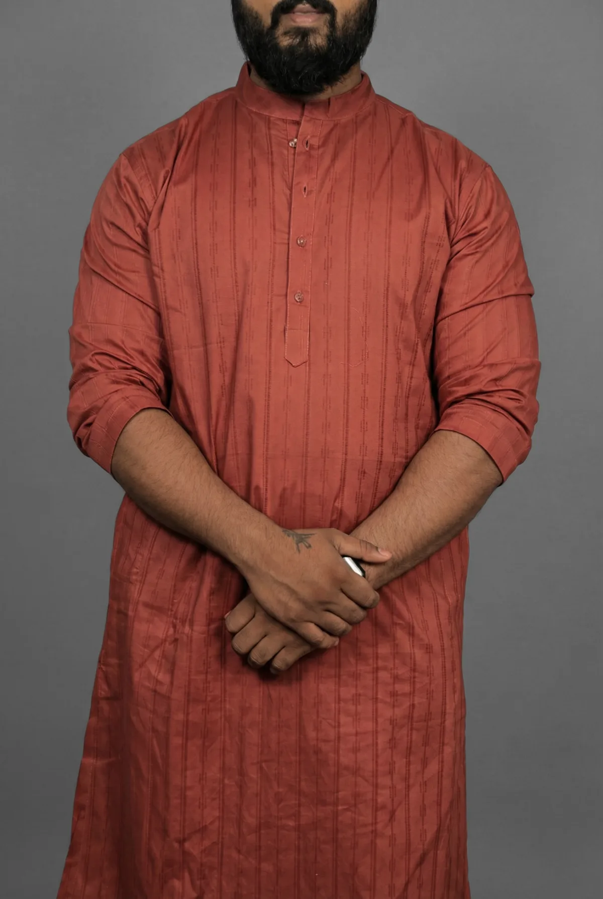 Vermillion Sunset Red Kurta view 4