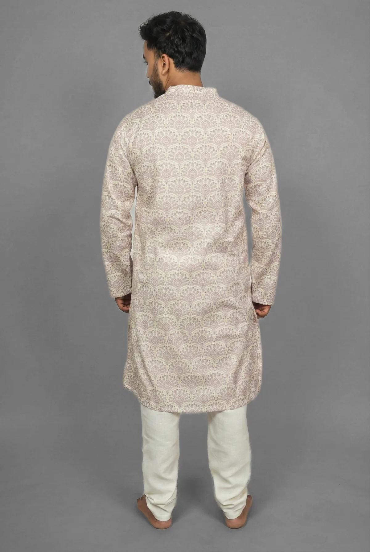 Pastel Dream Cream Kurta Detail