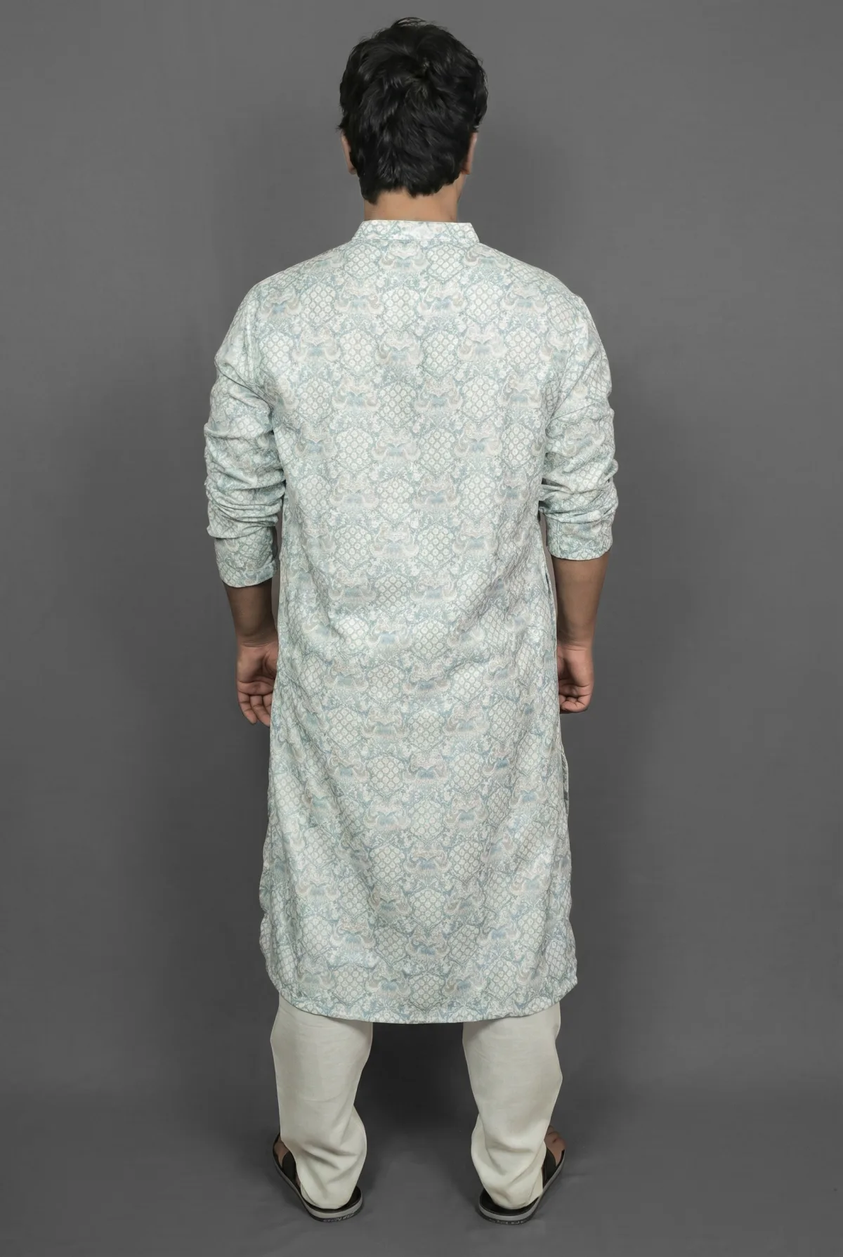 Amazon Medallion Teal Kurta Detail