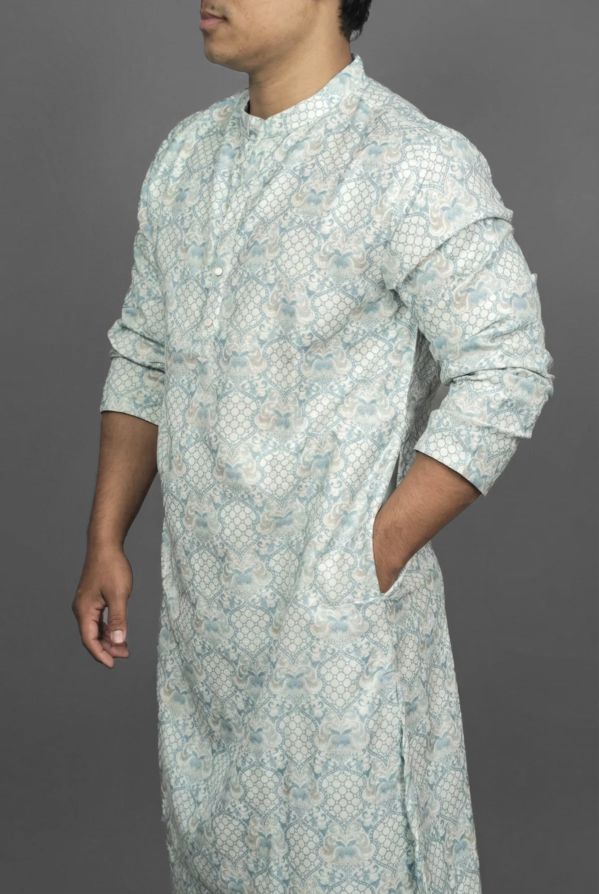 Amazon Medallion Teal Kurta view 3