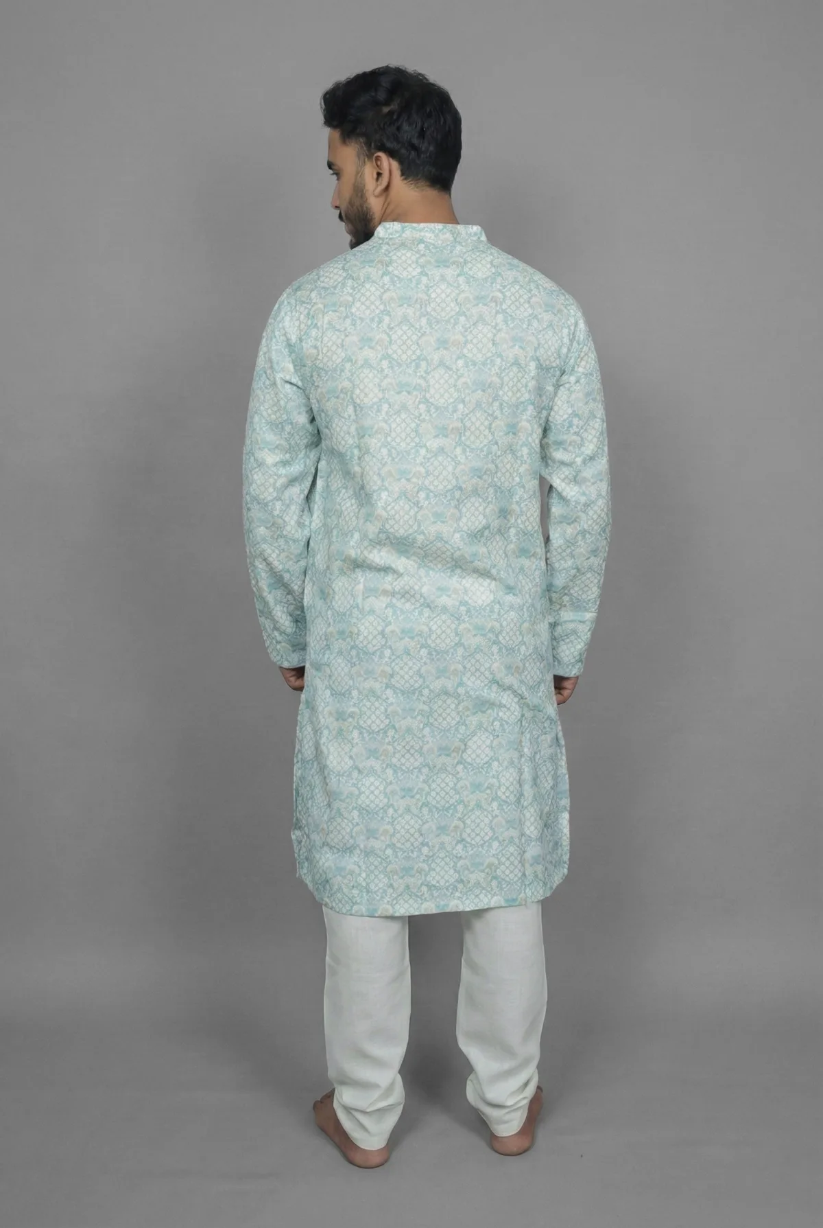 Moroccan Lattice Green Kurta Detail