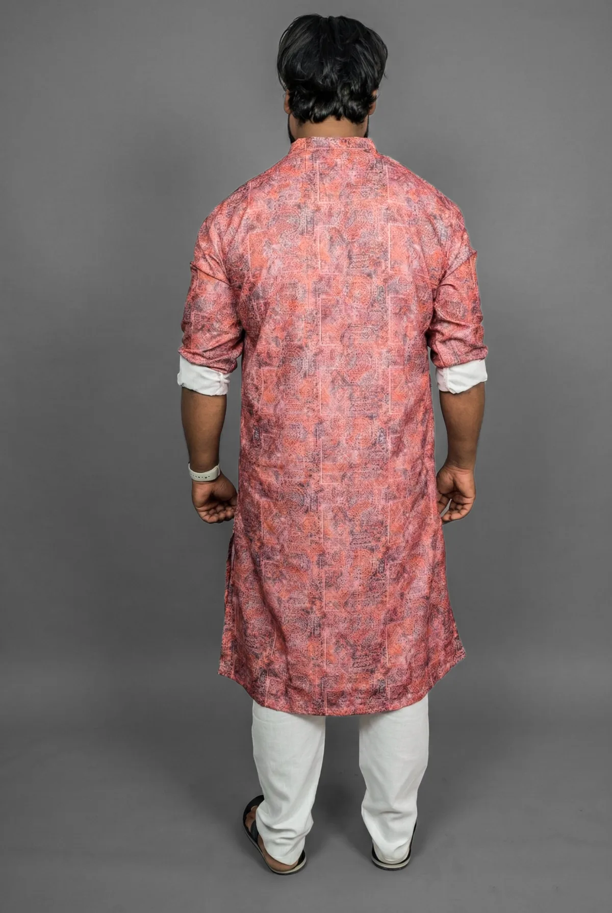 Ruby Paisley Red Kurta Detail