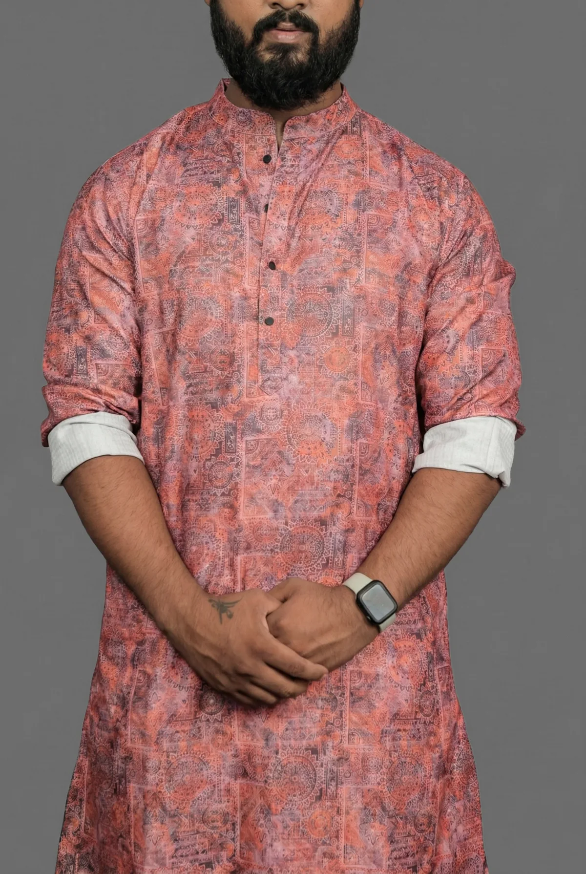Ruby Paisley Red Kurta view 4
