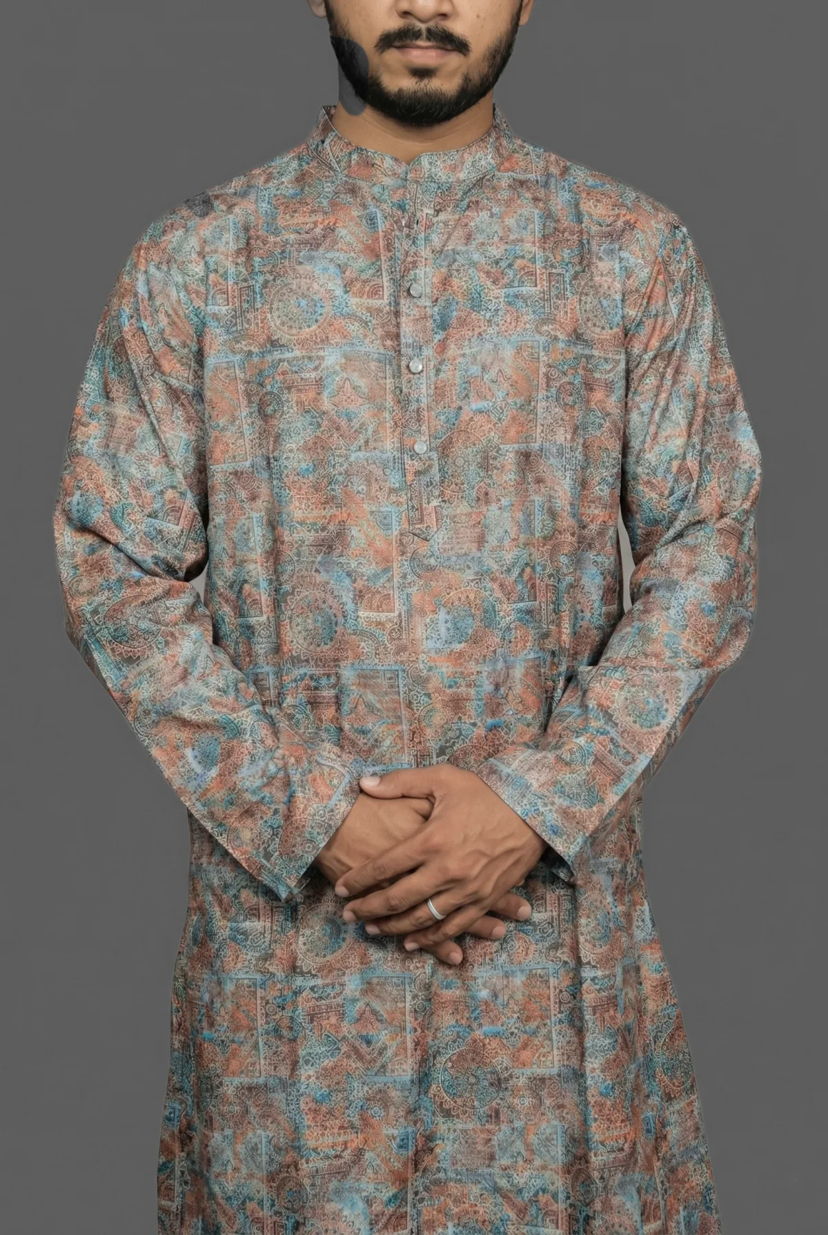 Desert Lace Beige Kurta view 4