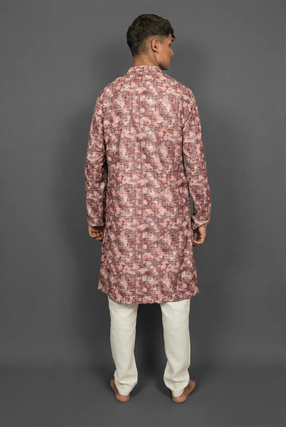 Crimson Blur Maroon Kurta Detail