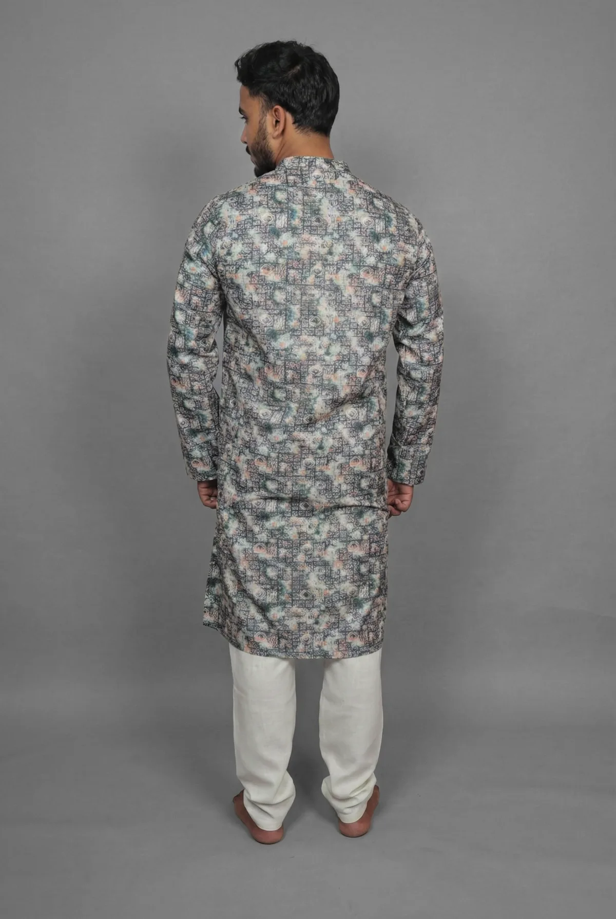 Moss Emerald Green Kurta Detail