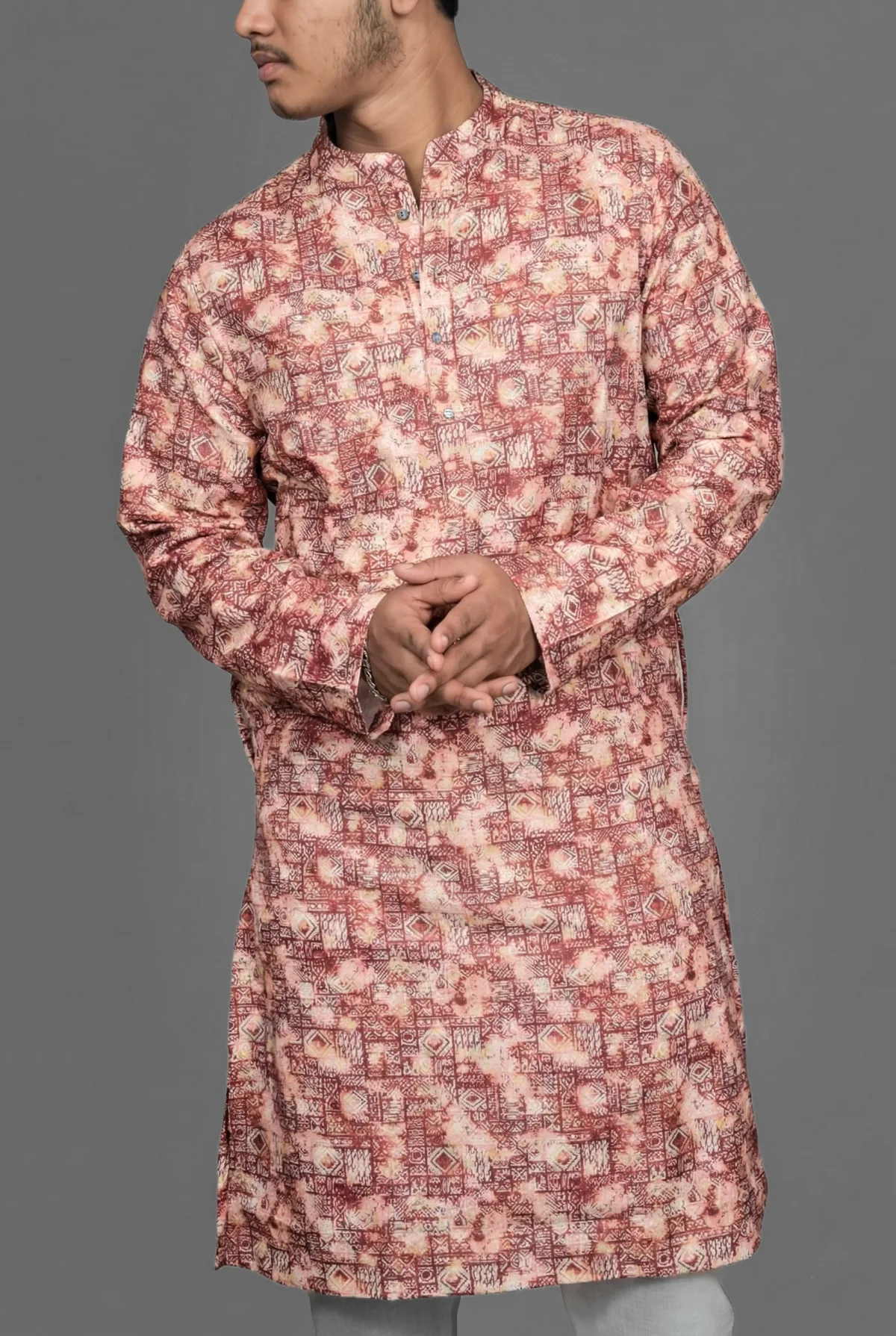 Rumi Tile Brown Kurta view 3