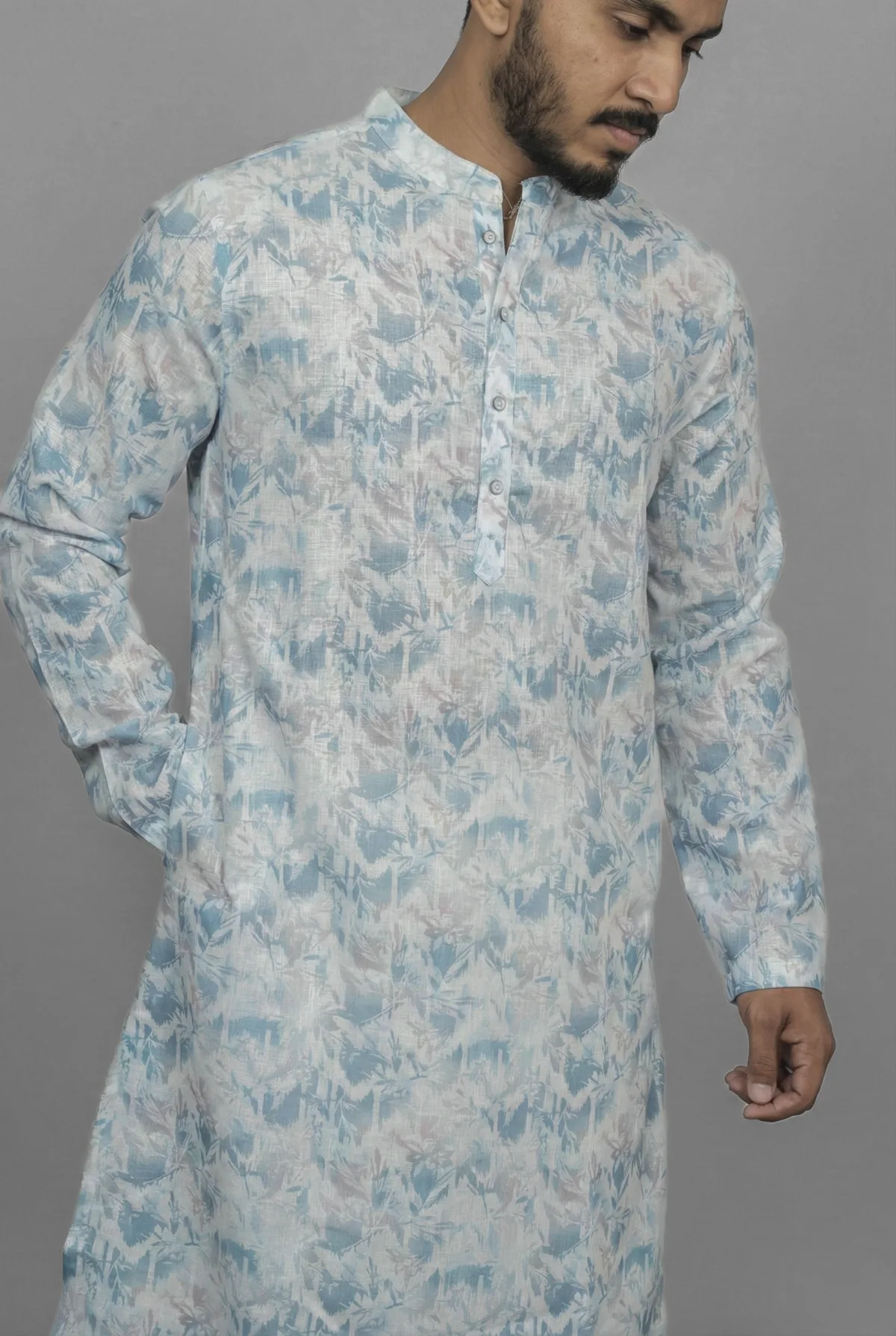 Sapphire Edge Blue Kurta view 3