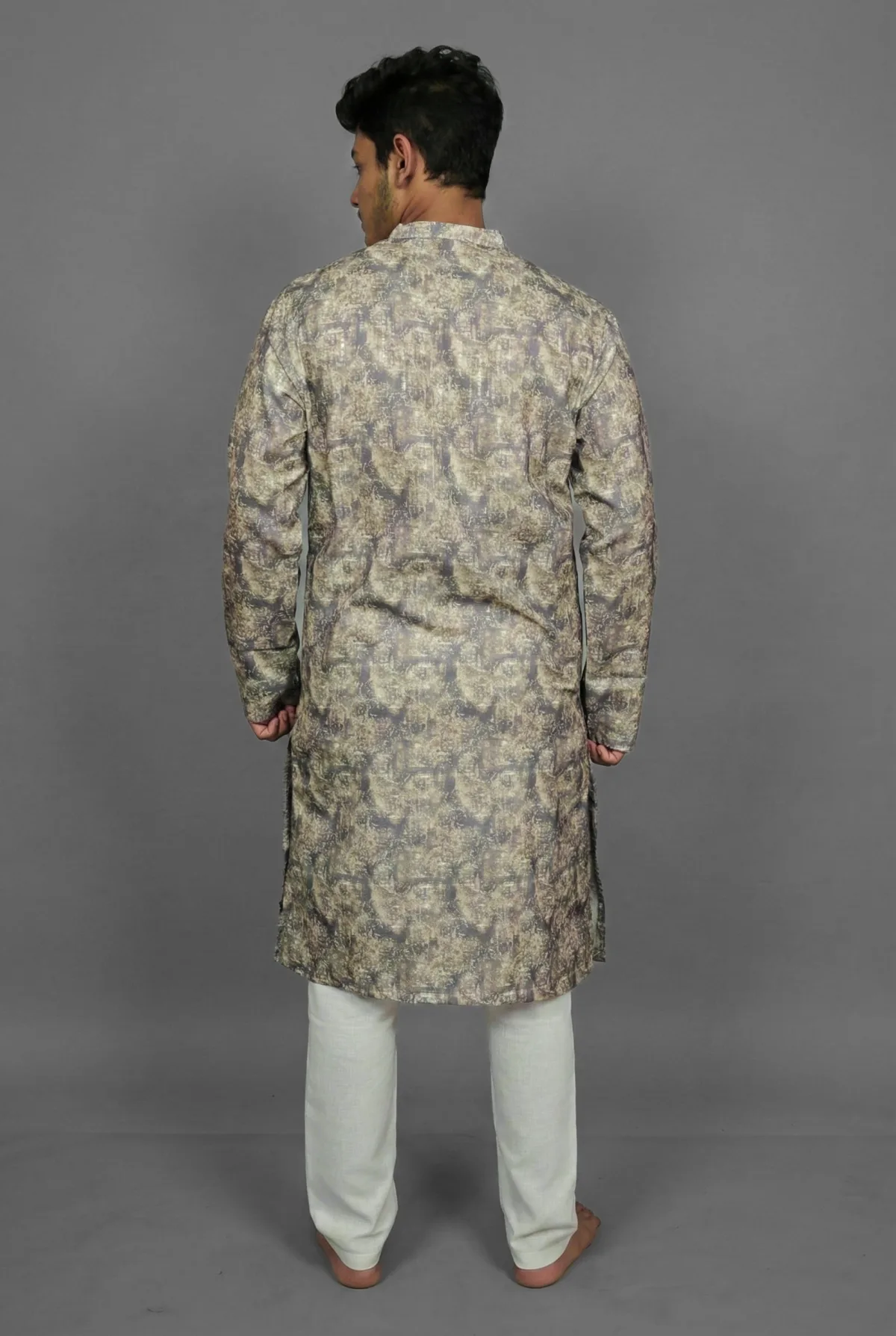 Cocoa Patchwork Brown Kurta Detail