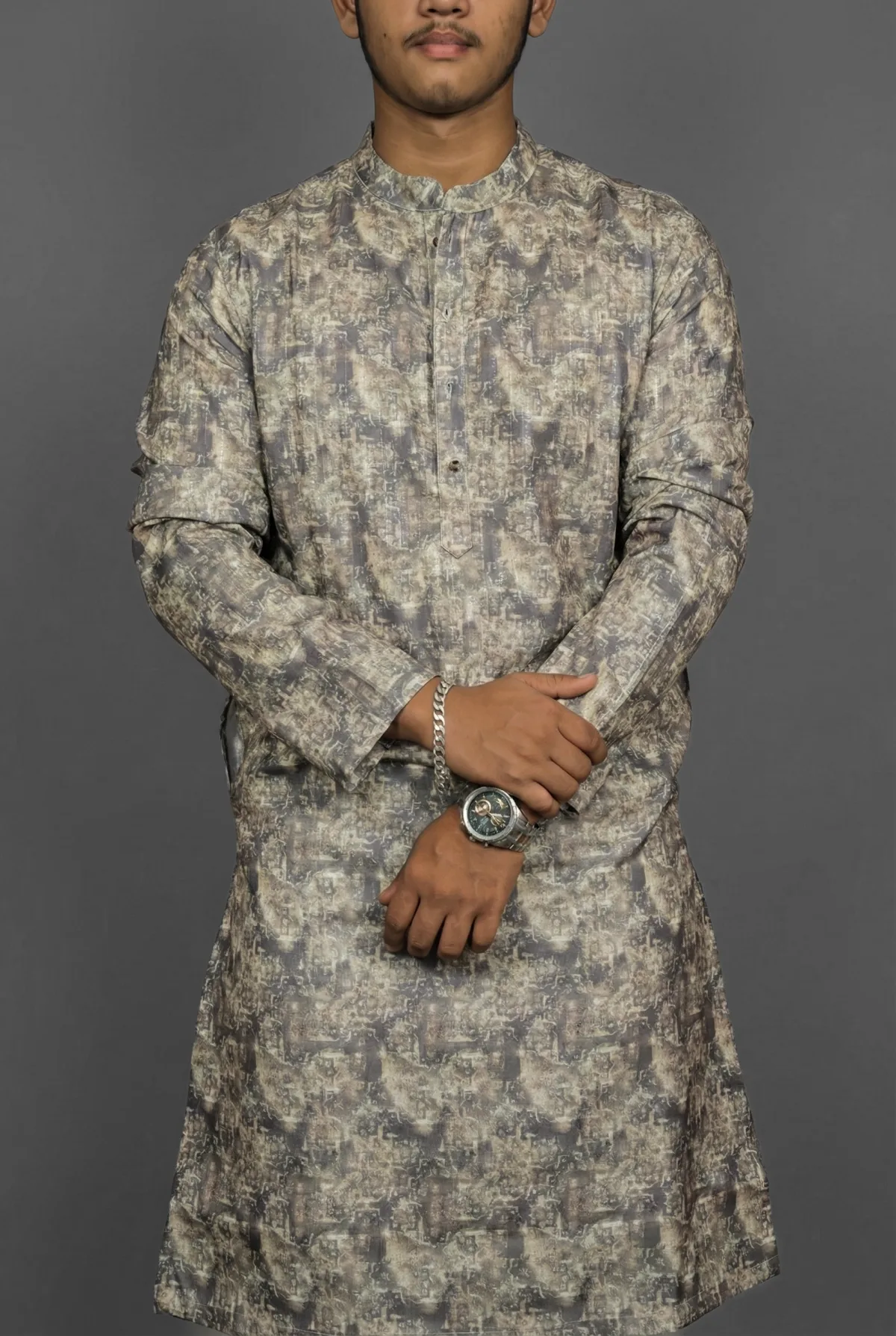 Cocoa Patchwork Brown Kurta view 4