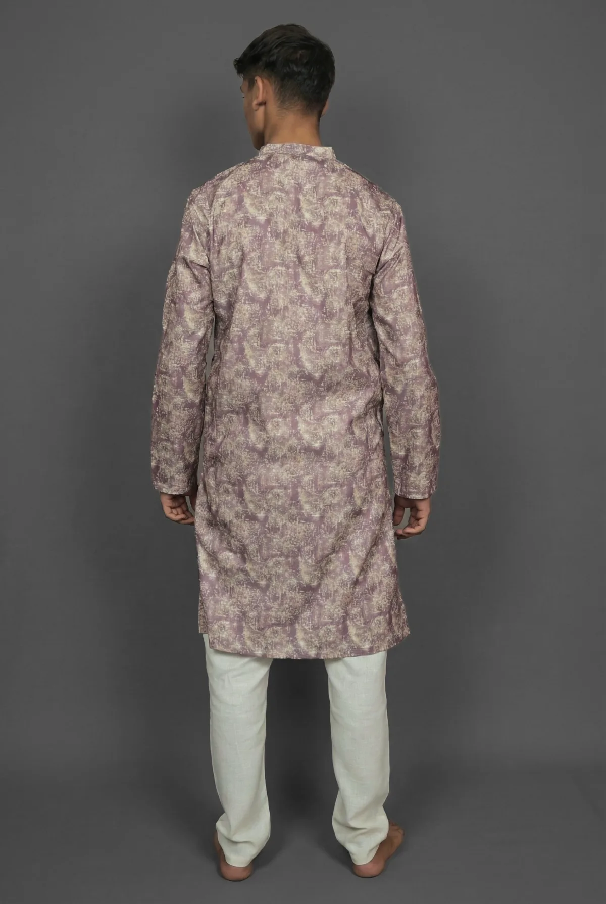 Carved Wood Brown Kurta Detail