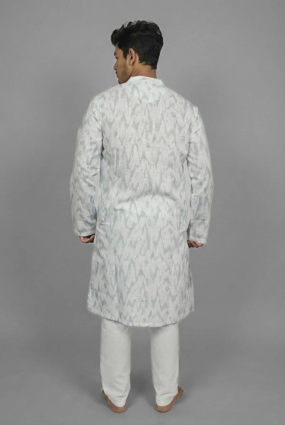 Misty Texture White Kurta view 3