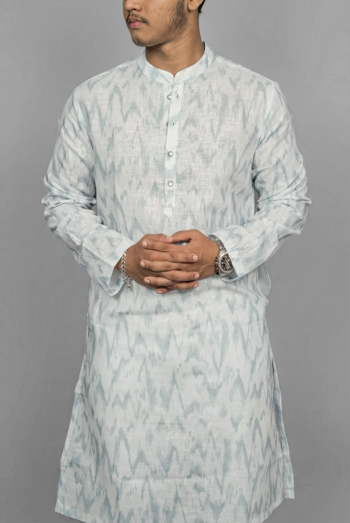Misty Texture White Kurta view 4