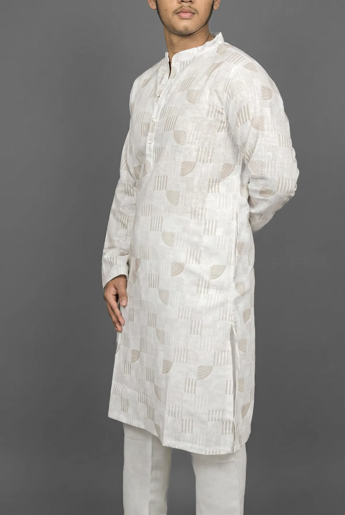 Dawn Stripe Blue Kurta view 3