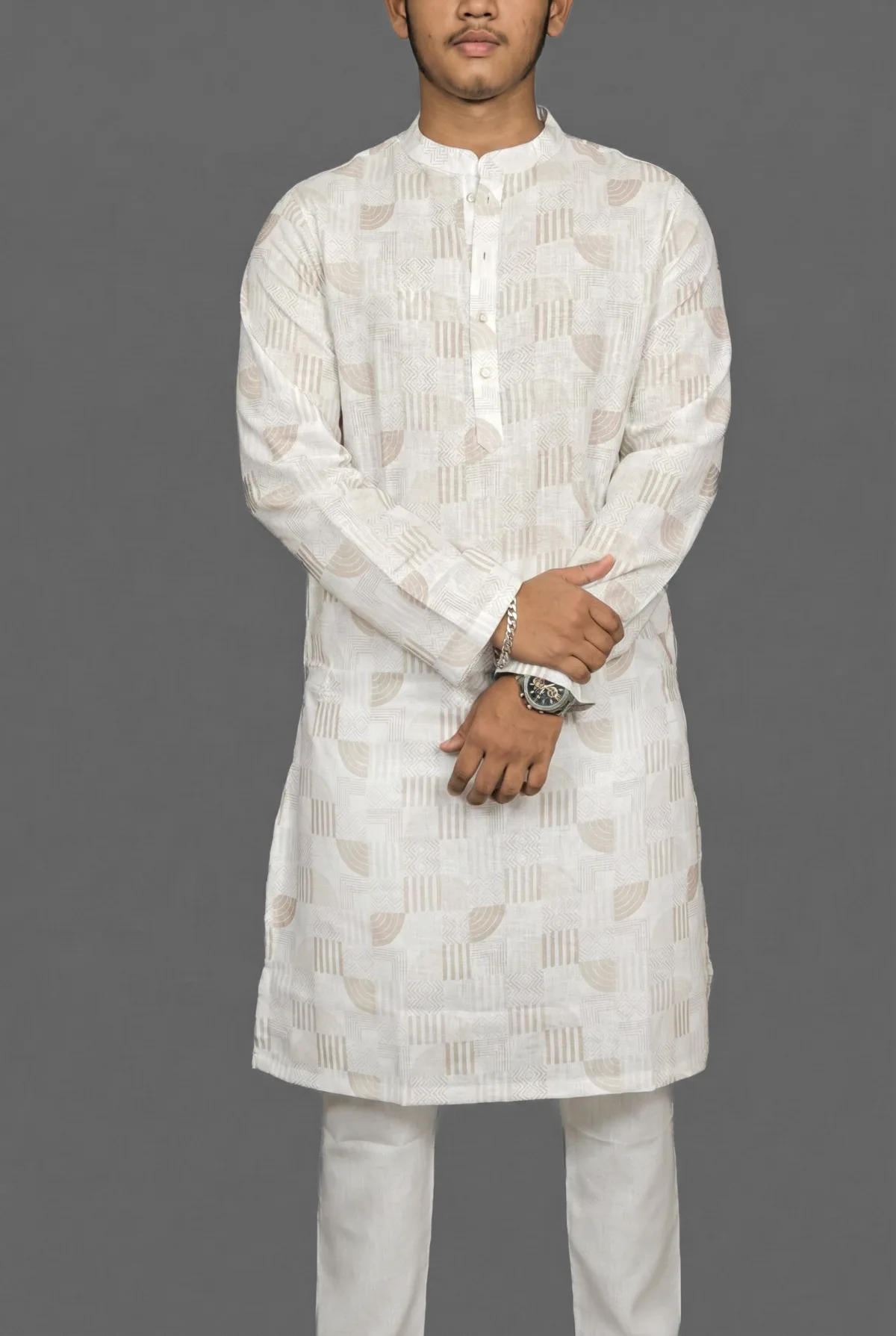 Dawn Stripe Blue Kurta view 4