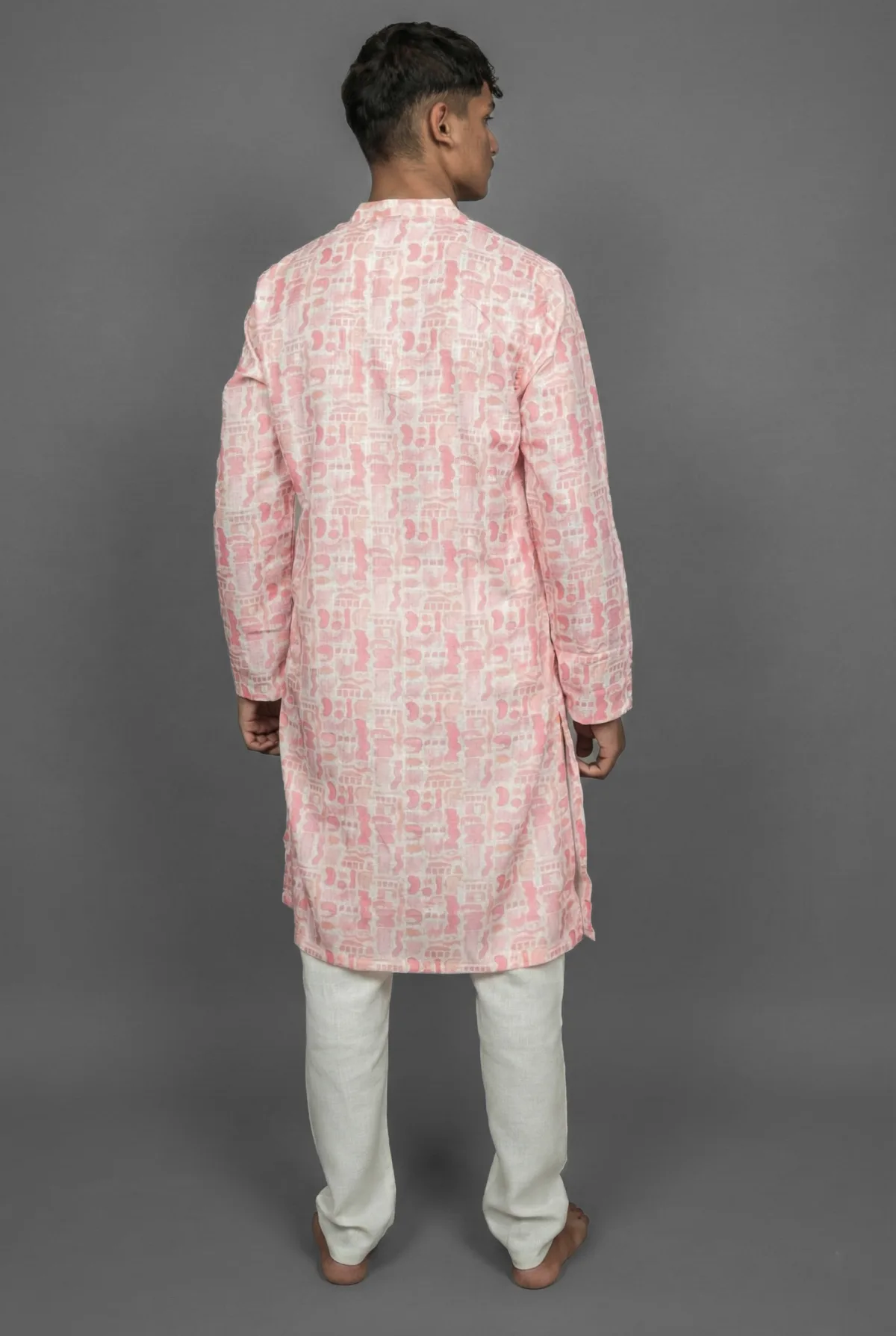 Coral Breeze Pink Kurta Detail