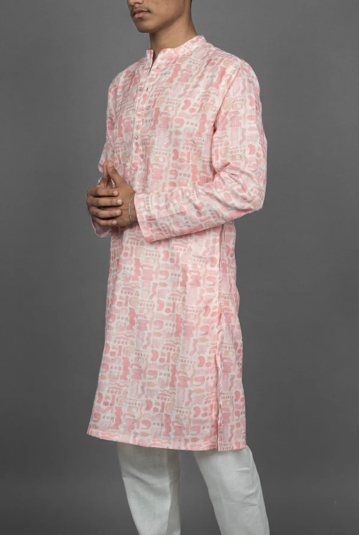 Coral Breeze Pink Kurta view 3
