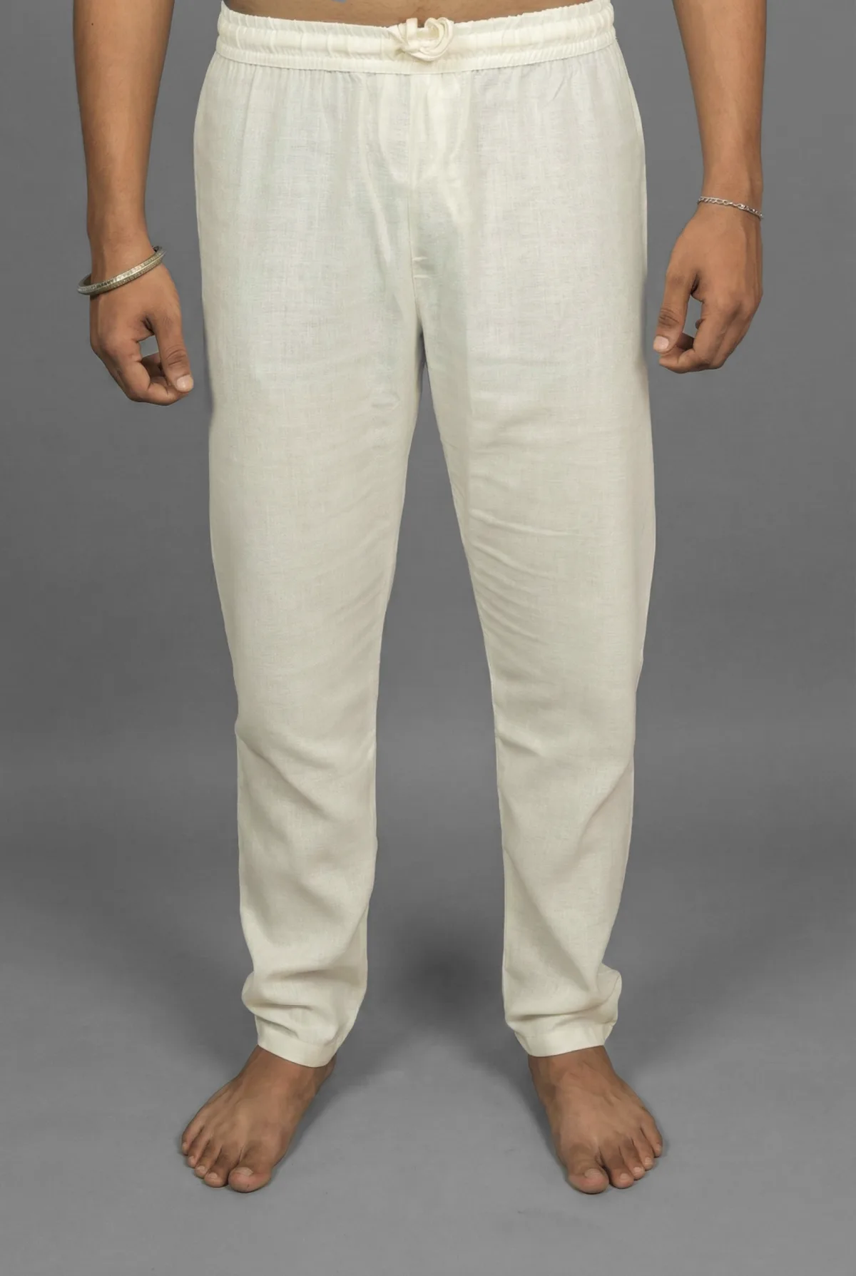 Cream Linen Pyjama Detail