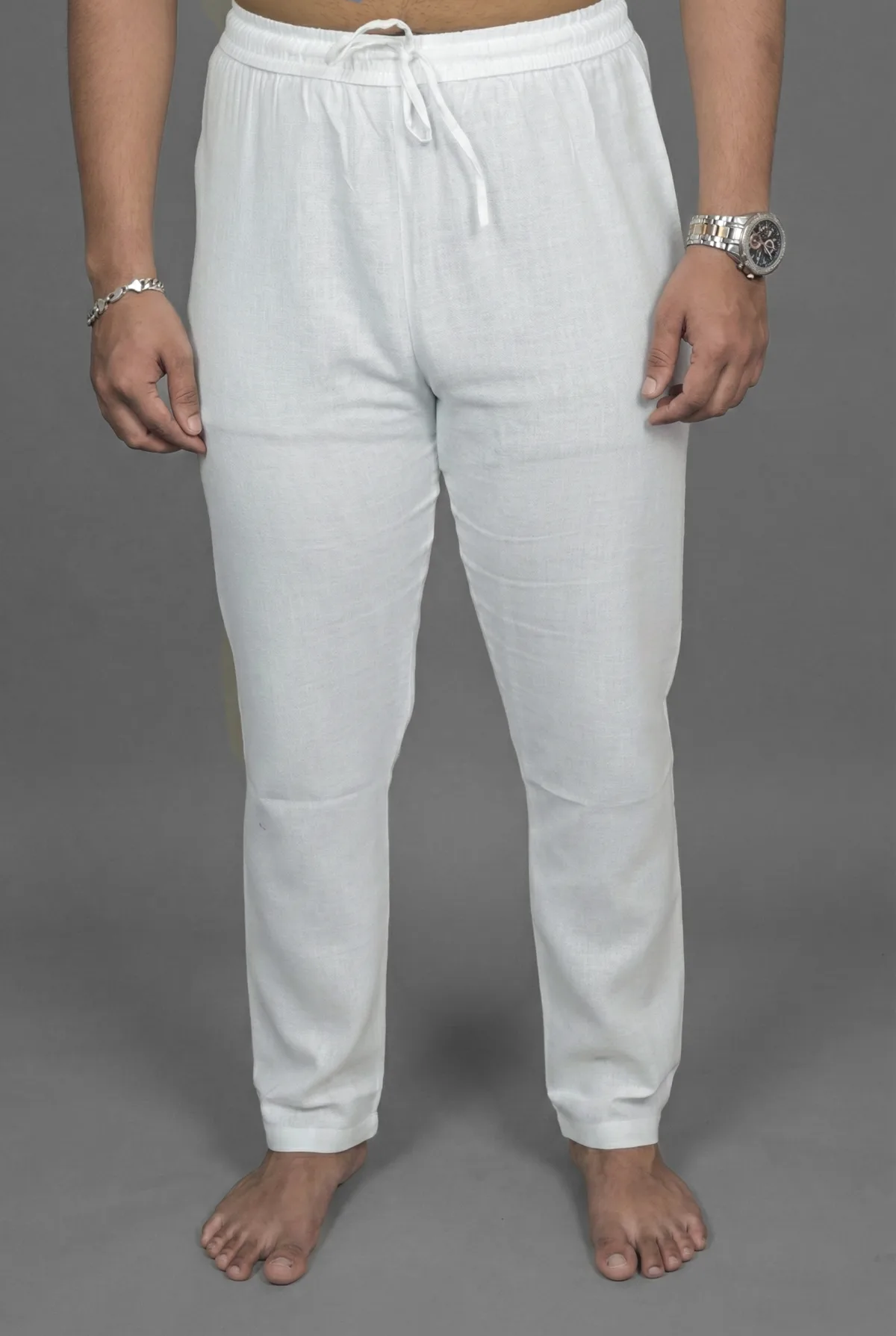 White Linen Pyjama Detail