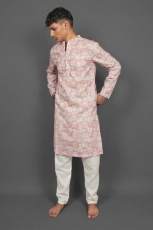 Ruby Geometry Pink Kurta