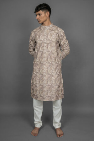 Sepia Abstract Brown Kurta
