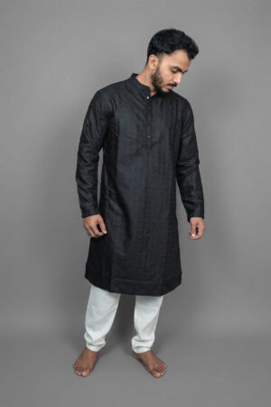 Midnight Fusion Black Kurta