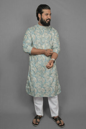 Antique Watercolor Blue Kurta