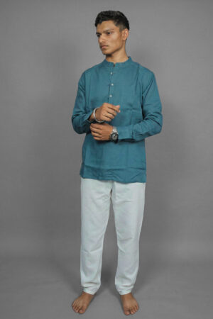 Coastal Depth Teal Kurta